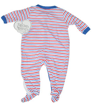 Rare Precious Moments Sleep & Play Baby Boy Clothing Embroidered One-Piece Outfit Snap-Up Footed Romper Sleepsuit 0-3 M 'Cutest Pals' Boy with a Bear