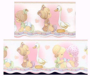 Precious Moments Girls Wall Border Scalloped Edge Girl with Goose