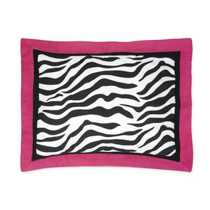 Hot Pink Black White Zebra Pillow Sham