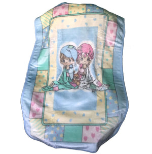 New Vintage Precious Moments Bedtime Pajamas Girl Boy Baby Blanket Luxury Plush Crib Throw 30" x 45" Sweet Dreams Velour Minky