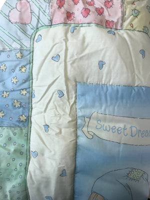 NEW Vintage 8 PC Precious Moments Blue Sweet Dreams Baby Crib Bedding Set Boy Girl Unisex Nursery Bedroom Collection Rare 1999 - Blankets & Pajamas Design