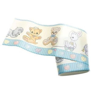 LOT de 4 rouleaux - Bordure murale pour chambre d'enfant Vintage Precious Moments Baby Animals - 47 FT Peel & Stick Bear Puppy Bunny Kitty Elephant