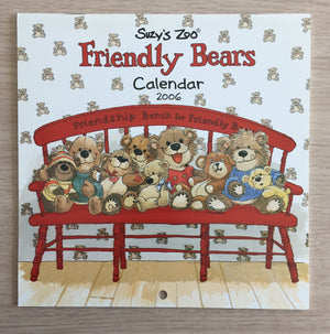 Calendrier mural miniature 2006 de Suzy's Zoo, collectionneur de sympathiques oursons