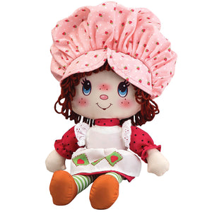 Classic Strawberry Shortcake Stuffed Rag Doll Plush Toy Vintage Retro 1980's Look 14" Yarn Hair Bridge Direct 35th Birthday 2015, 2016 or 2019 Basic Fun