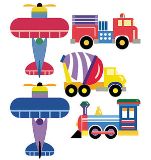 Trains Planes Trucks Wall Mural Olive Kids