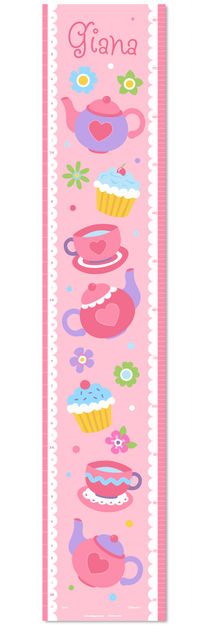 Pink Tea Party Self-Adhesive Growth Chart
