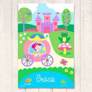 Princess & Castle Personalized Wall Art Print 12" x 18"