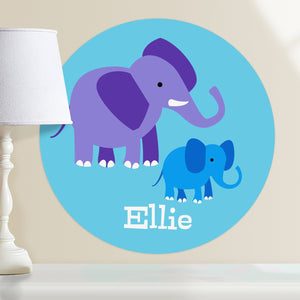 Elephants Wall Decal 12" Peel & Stick Personalized Sticker