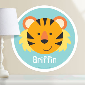 Baby Tiger Safari Animal Wall Decal 12" Peel & Stick Personalized Sticker