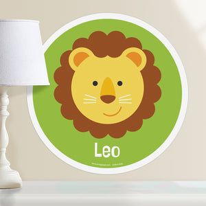 Baby Lion Safari Wall Decal 12" Peel & Stick Personalized Sticker