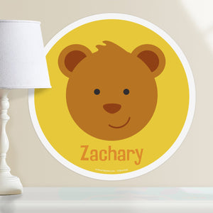 Baby Woodland Animal Bear Wall Decal 12" Peel & Stick Personalized Sticker