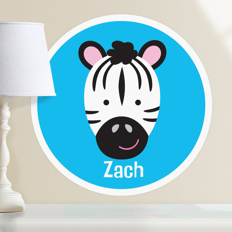 Little Zebra Animal Safari Wall Decal 12" Peel & Stick Personalized St ...