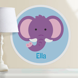 Baby Elephant Wall Decal 12" Peel & Stick Personalized Sticker