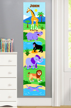 Wild Animals Canvas Growth Chart