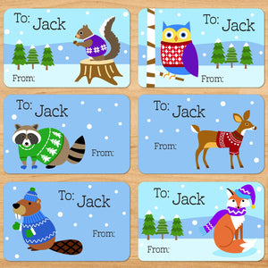 Cozy Critters Personalized Christmas Gift Tags From or To