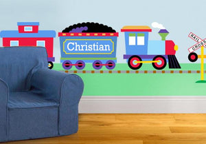 Jumbo Train Wall Mural - Personalized Peel & Stick Giant Decal