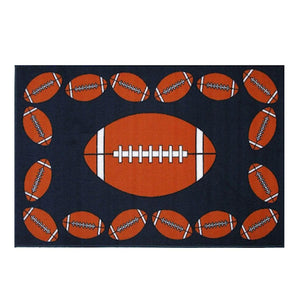 Football Rectangle Sports Rugs Small 19" x 29" or Large 39" x 58"