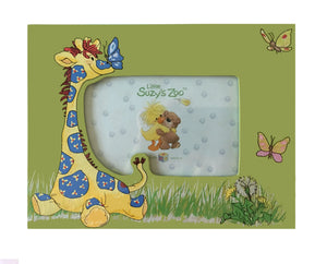 Cadre photo souvenir pour bébé Little Suzy's Zoo Patches Girafe et papillons vert pour photo 4" x 6"