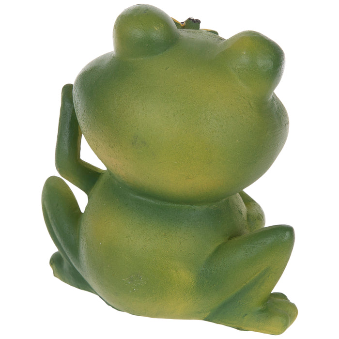Smiling Happy Green Frog 4 Figurine Resin Statue Spring / Summer  Decoration for Tier Tray Home or Garden Decor