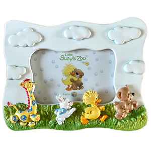 Cadre photo souvenir pour bébé en forme de prairie, d'animaux en train de courir, de canard jaune, d'ours, de girafe, de lapin, en résine 3D, vintage, de Little Suzy's Zoo