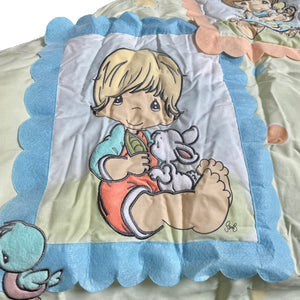 NEW Vintage Precious Moments PRECIOUS PLAYTIME Baby Crib Bedding Set Unisex Boy Girl & Animals 4-Piece Nursery Collection with Musical Mobile Rare