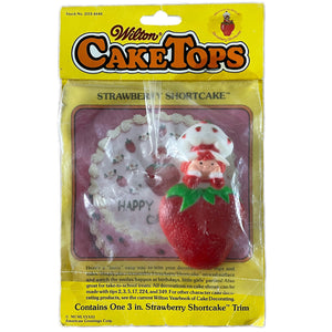 Adorno para tarta de fresa clásica vintage NIP Wilton CakeTops, adorno de plástico de 3" coleccionable de 1983