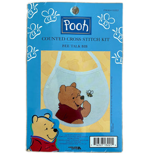 Walt Disney Winnie The Pooh Bear & Bee Single Bib Counted Cross Stitch Kit Keepsake Baby Gift or PDF Pattern Chart Instructions 1132-21