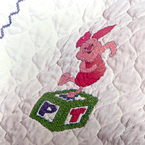 Vintage New Disney Winnie The Pooh Counted Cross Stitch Quilt Kit or PDF Pattern Instructions Block Party Keepsake Baby Nursery Crib Blanket 34" x 43" Pooh Piglet Tigger Eeyore Playing