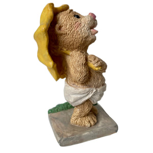 Vintage Suzy’s Zoo Marmot Baby with Umbrella Rainy Day Collectible Figurine Statue by Suzy Spafford United Design Corp Rare
