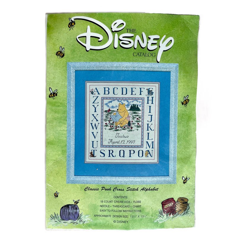 Vintage New Disney Catalog Winnie The Pooh Alphabet Counted Cross Stit –