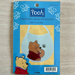 Walt Disney Winnie The Pooh Bear & Bee Single Bib Counted Cross Stitch Kit Keepsake Baby Gift or PDF Pattern Chart Instructions 1132-21