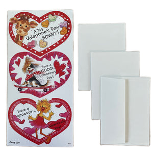 Cartes de Saint-Valentin de l'école du zoo de Suzy 3 CT Vintage 2000