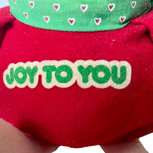 Vintage Ziggy Christmas Rag Doll 7" JOY TO YOU 1987 Collectible Tom Wilson Soft Plush Stuffed Toy Red Green Beanie Hat & Scarf