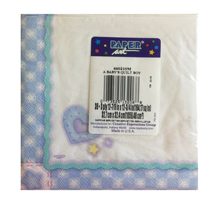 Baby's Quilt Baby Boy Luncheon Large Napkins - Back