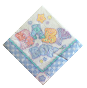 Baby's Quilt Baby Boy Luncheon Large Napkins - Front