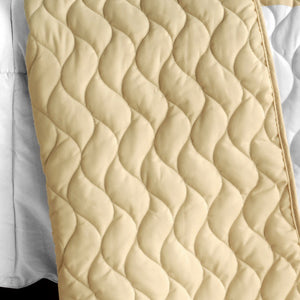 Black White Cream & Green Geometric Teen Bedding Full/Queen Quilt Set - Back