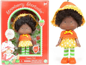 Classic Retro Look Strawberry Shortcake Orange Blossom 6" Doll African American 2017 Bridge Direct 1980's Design