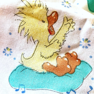 NEW Vintage Little Suzy's Zoo Witzy's Lullaby 8 PC Blue Infant Crib Bedding Set Nursery Collection Baby Blanket Comforter Diaper Stacker Valances - Duck Bear Giraffe Bunny Animals 1999