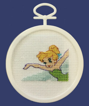 Disney Tinkerbell Mini Counted Cross Stitch Kit with Frame 2.5"