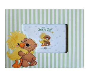 Petits cadres photo souvenir pour bébé du zoo de Little Suzy, Witzy Duck et Boof Bear, 3,5" x 2,5", rayures vertes, 2003