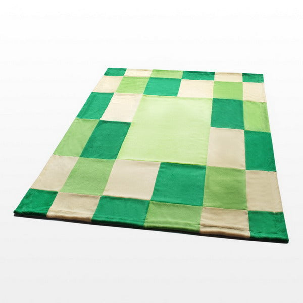 Various Green Patchwork Geometric Kids & Teen Fleece Blankets Twin/Full