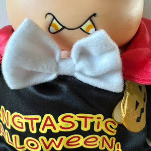 Vintage Rare Large 'Fangtastic Halloween' Ziggy Dracula Plush Toy Rag Message Doll 10" with Fuzz Dog Costume 2005 Collectible