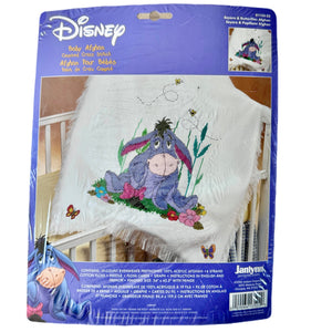 Vintage New Walt Disney Winnie The Pooh Donkey Eeyore & Butterflies Cross Stitch Keepsake Baby Blanket Afghan Kit or PDF Chart Pattern Instructions 34" x 43 1/2"