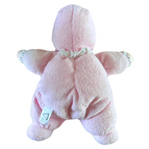 Vintage Precious Moments Terry Cloth Soft Plush Baby Doll 1995 Dakin Avon Lovey Pink Girl Collectible Beanbag Stuffed Toy 10"