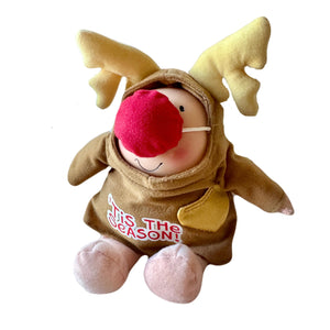 Christmas Reindeer Ziggy Doll TIS THE SEASON Plush Message Messenger Stuffed Toy by Russ Vintage Rare 9" 2005 Collectible