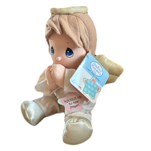 Vintage Talking Precious Moments Baby Boy Angel Prayer Pal Plush Doll 9" Soft Rag Praying Toy Collectible Baby Gift English or Spanish