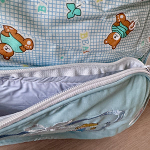 Vintage Rare New Precious Moments Style Blue Boy Medium Diaper Bag with Teething Toy Ring Elegant Kids 2000 Baby Shower Gift