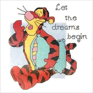 Disney Winnie The Pooh Tigger 'Let The Dreams Begin' Counted Cross Stitch Kit 5" x 5.5" 1133-27 or PDF Chart Pattern Instructions Janlynn Debbie Minton Designer Stitches