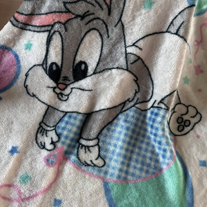 Vintage 2000 Rare Baby Looney Tunes Bugs Bunny with Balloons Infant Crib Blanket Luxury Plush Throw 30" x 42"