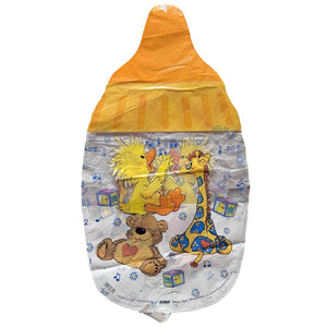 Ballon géant de 33 pouces pour baby shower, animaux du zoo de Little Suzy dans un panier, bienvenue bébé, canard, ours, lapin, girafe